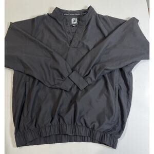 Foot Joy Men’s Black Quarter Snap Golf Windbreaker Moc Collar Size Med